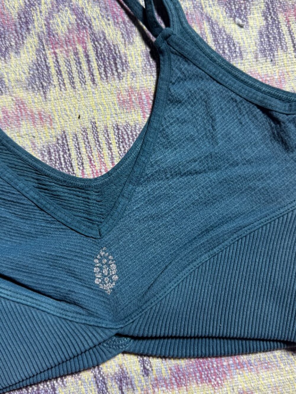 FP Movement Free People Teal Blue Good Karma Bralette Womens Size OS - Picture 7 of 7